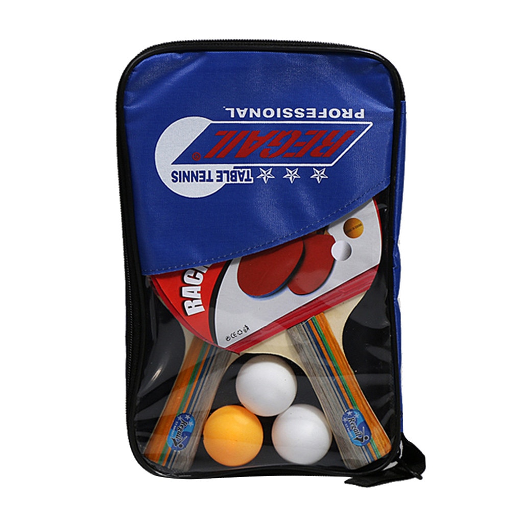 2pcs Table Tennis Ping-pong Racket Paddle Bat+3pcs Ball Bag Set For Man And Women настольный теннис