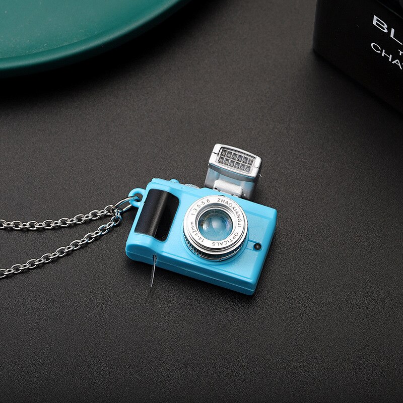 Simulazione creativa Kawaii Mini Camera LED Glow Sound Camera portachiavi collana pendente giocattoli regalo di compleanno: Blu