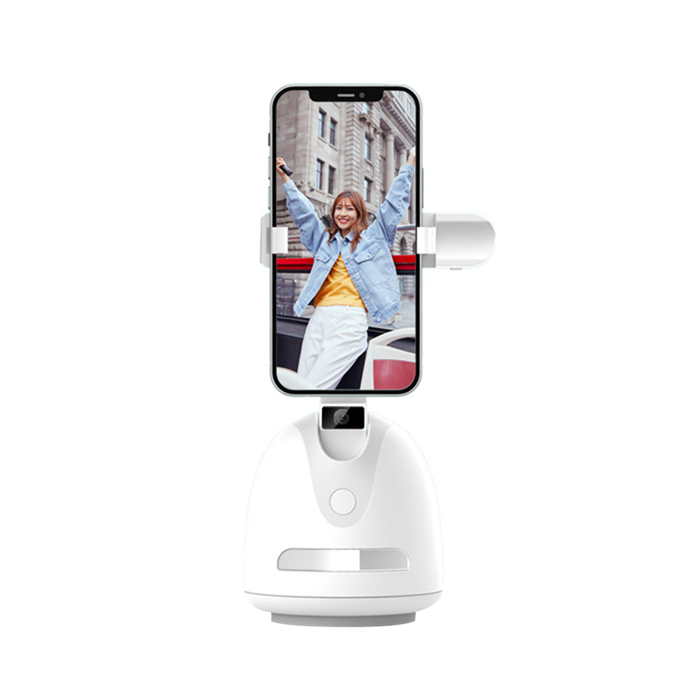 Auto Face Tracking Gimbal Phone Rotary Shooting Video Record Stabilizer Live Smart AI Follow-Up Photo Vlog Record Accessories: White