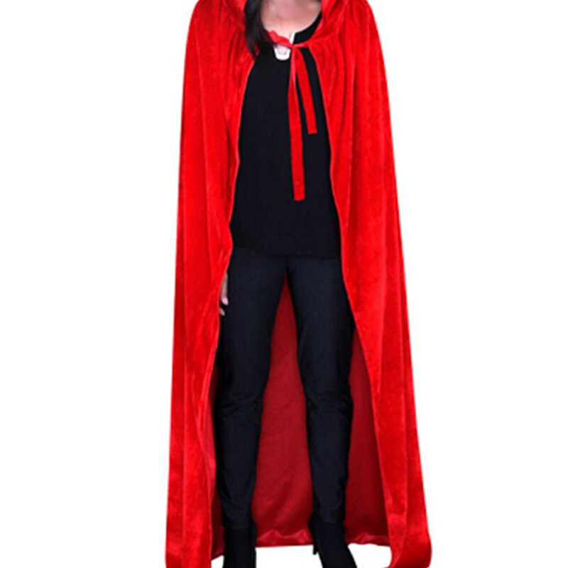 Adultos Unisex hombres mujeres terciopelo Halloween capa de disfraz con capucha Medieval bruja vampiro capa de disfraz abrigos Cosplay