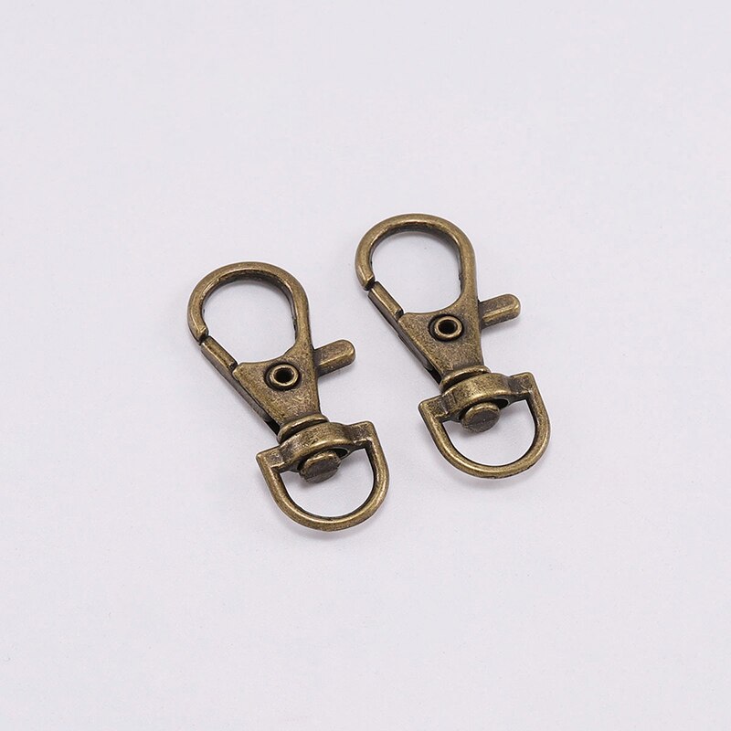 10Pcs/Lot KC Gold Bronze Color Metal Lobster Clasp Hooks Connector For DIY Making Key Chain Jewelry Findings Accessories: Bronze / 39X17MM