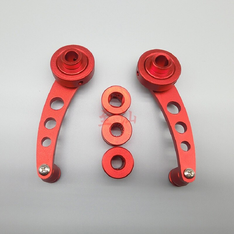 Auto 2 Stuks Aluminium Universal Car Window Handvat Winder Riser Vervanging Winder Crank Riser Kit Universal Fit: Rood