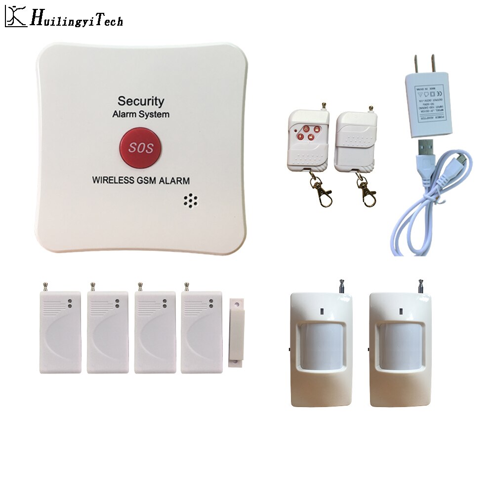 Sos-knop alarmsysteem voor edelsteenwinkel draadloos gsm-alarm detectie inbraakbeveiligingssysteem sos voor juwelierszaak huisalarmsysteem: Sos alarm -2 p 4d / Ons stekker / Russisch