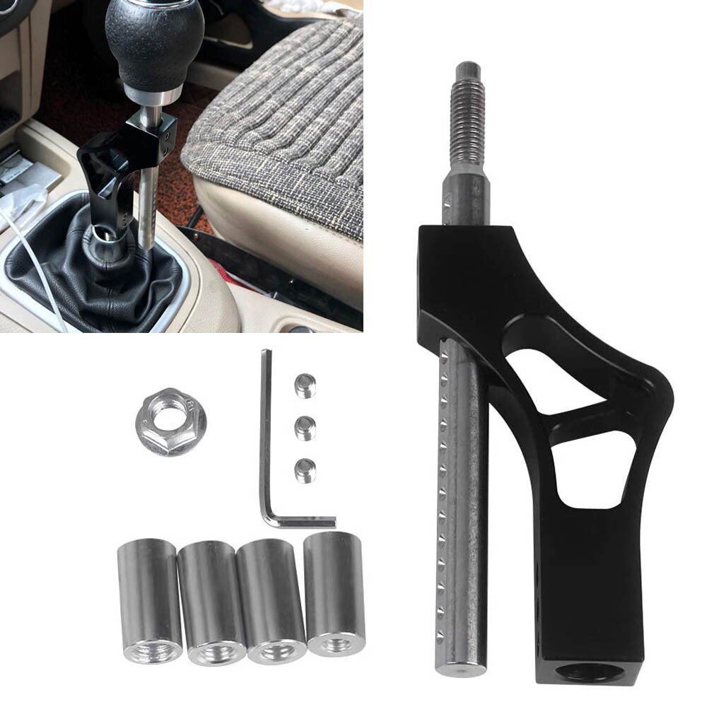 Universal Aluminium Adjustable Gear Shift Knob Extender Height Lever Extension Car Gear Shifter Extender with 8/10/12mm Adapters