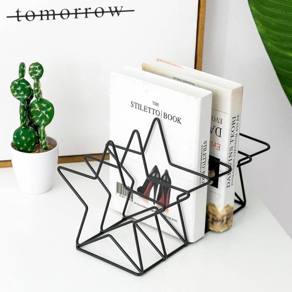 Pentastar Shape Magazine Holder File Sorter Metal 5 Slot Desk Organizer Rack for Document Folder Letter and Book Bookstand