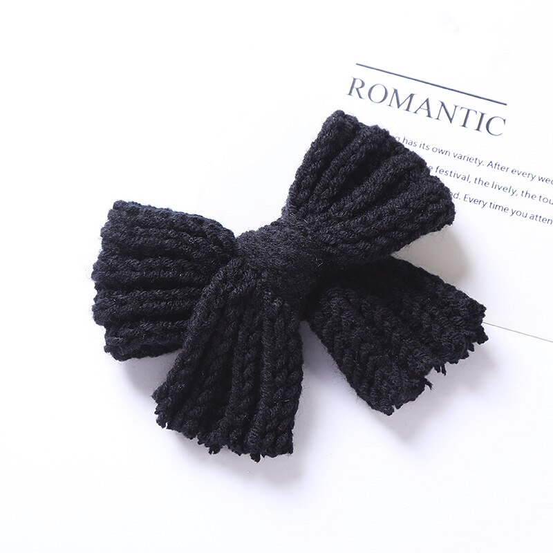Herfst Winter Kinderen Hoofdtooi Meisjes Wol Boog Haarspeld Baby Haarspeld Baby Hoofddeksels Hoofdband Baby Meisje Accessoires: 1