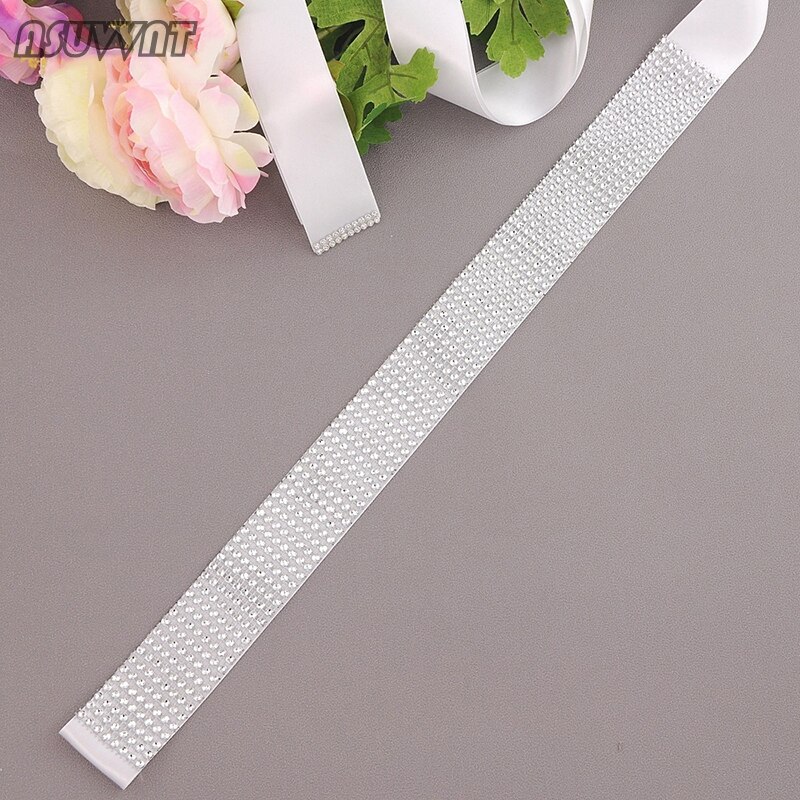 Cinturones de novia de boda brillo fajas de novia adornados cinturones de para chica mujer accesorio de vestido cinturón: white