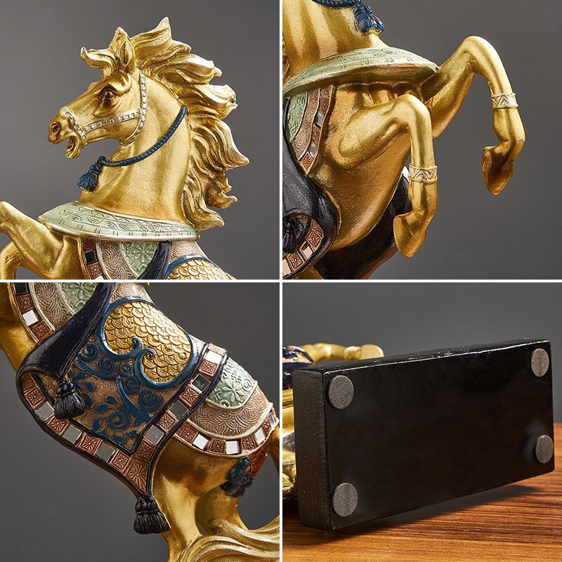 Feng Shui desk Resin Horse Figurines Animal Statue Vintage Home Decor Crafts Ornaments Home Decoration Accessories Chinese style