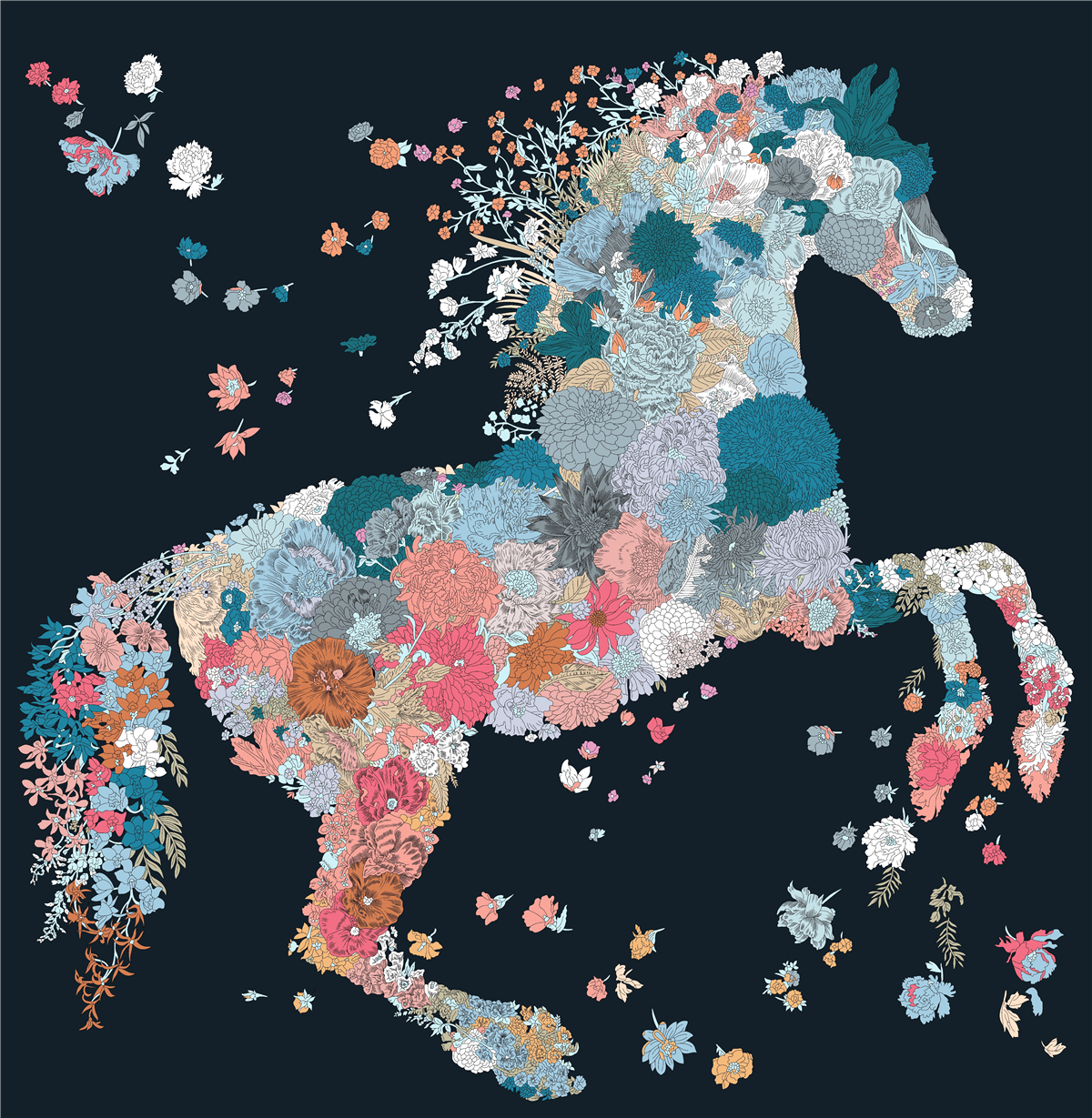 Foulard en soie sergé cheval Animal 90cm, châle à la , de luxe, carré, Hijab pour femmes, Bandana, Foulard, foulard de tête