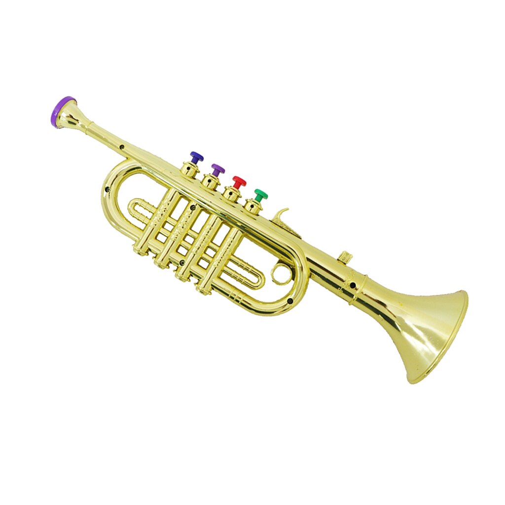 Trompet Wind Instrument Met 3 Kleurrijke Sleutels Te Spelen 3 Verschillende Noten
