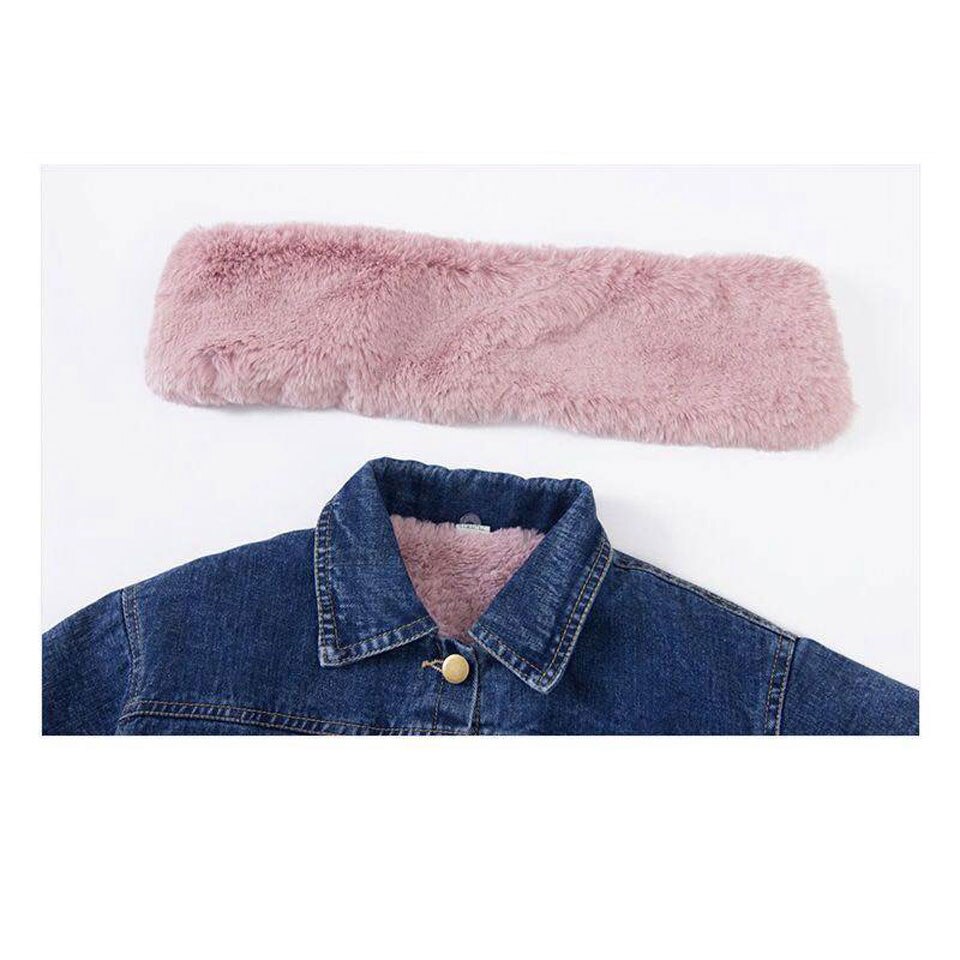 4-12 Years Old Kids Wear Winter Coat Boys Lambs Wool Denim Jacket Children Boy Girl Plus Cashmere Jeans Jackets Coats