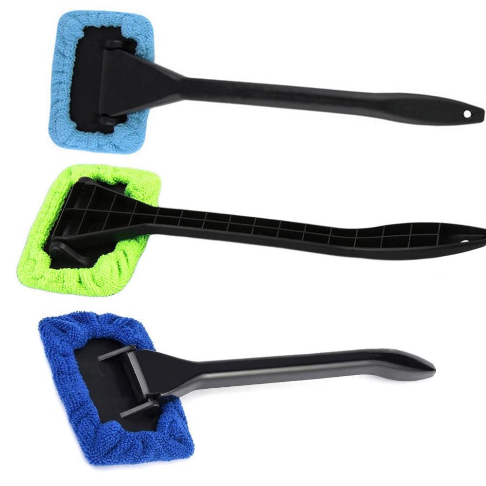 Microfiber Auto Window Cleaner Lange Handvat Wasstraat Borstel Window Ruitenwisser Cleaner Car Cleaning Tool AD013