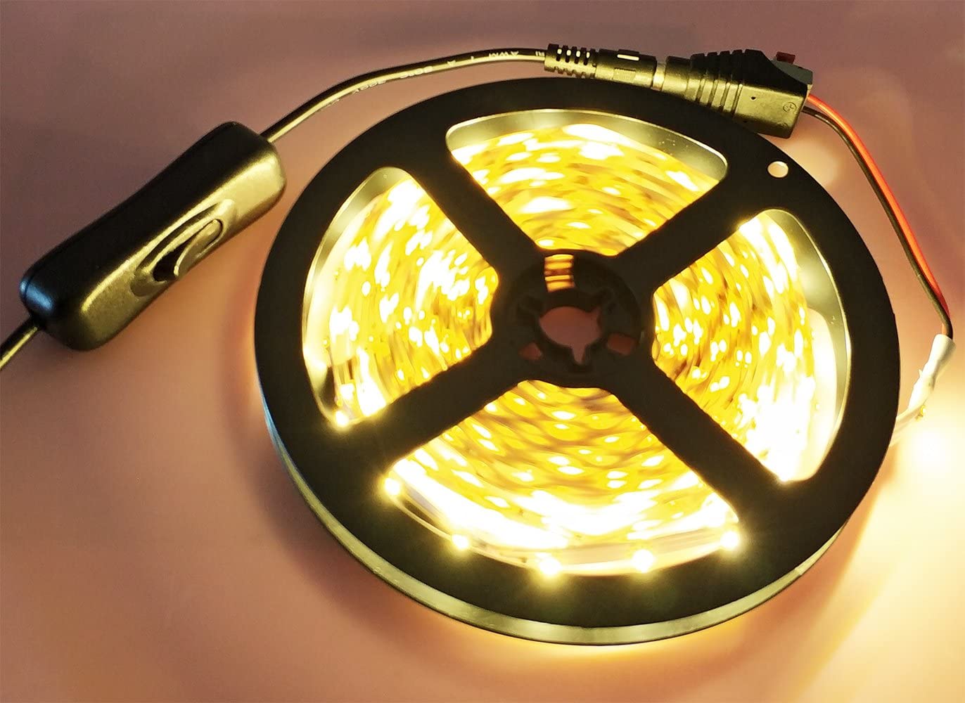 3 Pack LED Strip Light Inline On/Off Switch Cable for DC Jack 5.5mm x 2.1mm Male to Female Connector, DC Jack Switch,LED Tape Li