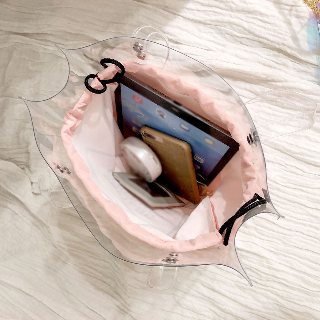 Tasche Frauen transparent Schulter Tasche Bündel Tasche Handtasche Strand Tasche Sack EIN Haupt Femme # Zihr