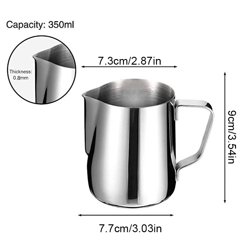 Icestchef 150/350/600ml skummende kande pull blomsterkop rustfrit stål kaffe mælk skum krus mælk skum kande thermo latte art