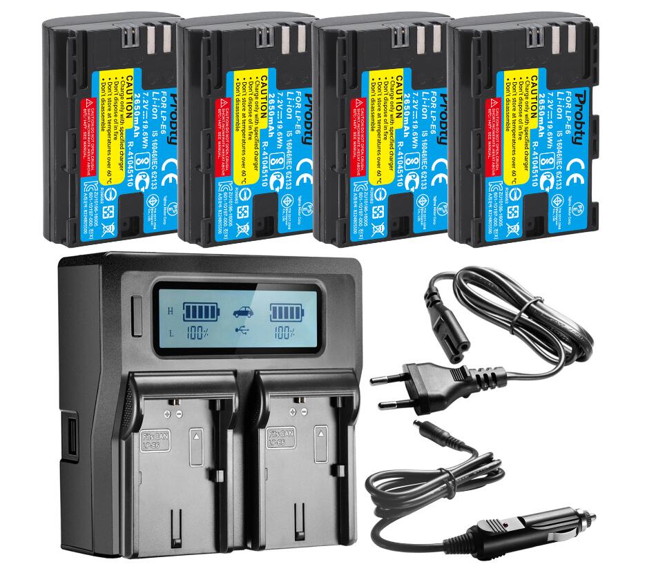 Lp  e6 e6n lp -e6 lpe 6 batteri 2650 mah för canon 5d mark ii iii iv , 80d, 70d, 60d, 6d,  eos 5ds, 5 d 2, 5 d 3, 5 dsr , 5 d 4 kamera