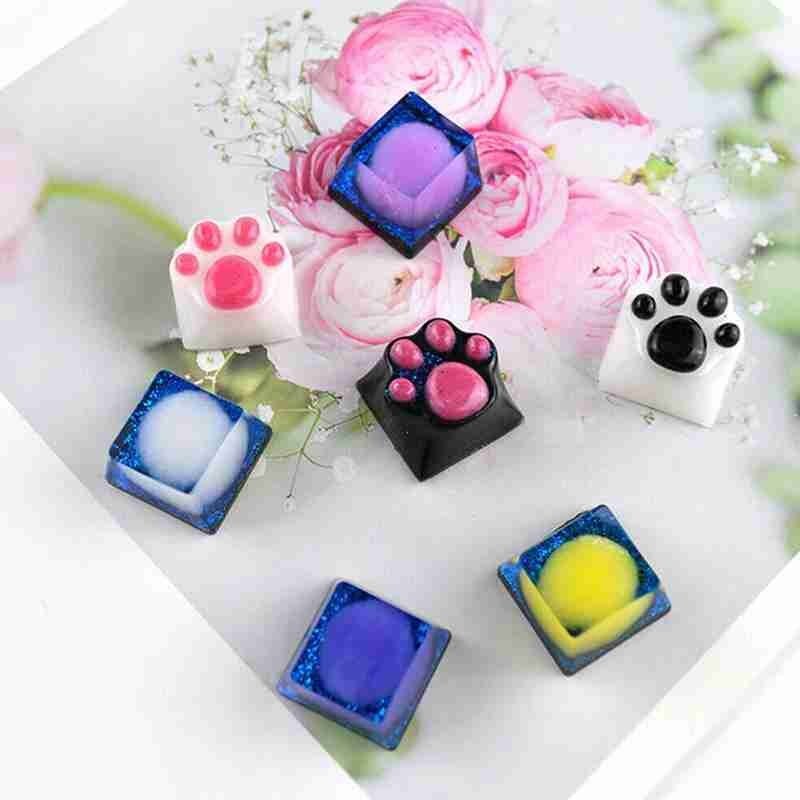 1pcs DIY Mechanical Keyboard Key Cap Silicone Mold Transparent DIY Epoxy Resin Mould Handmade Crafts Keyboard Key Cap Mold