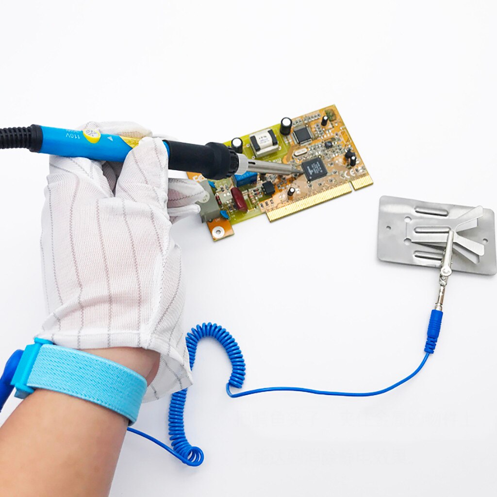 1pcs Adjustable No Static Bracelet Electrostatic ESD Discharge Cable Reusable Wrist Band Strap Hand With Grounding Wire