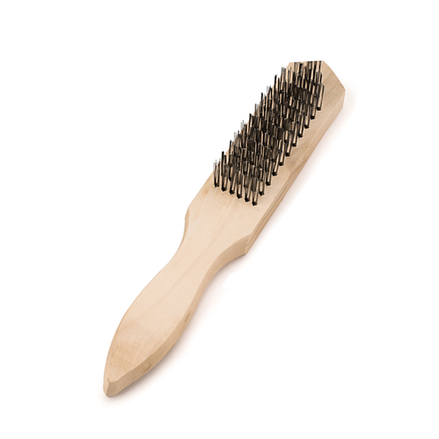 Cepillo de alambre de latón y acero inoxidable con mango de madera, limpiador ergonómico multisuperficie, herramienta de eliminación de óxido para joyería, eliminación de pintura oxidada: YELLOW