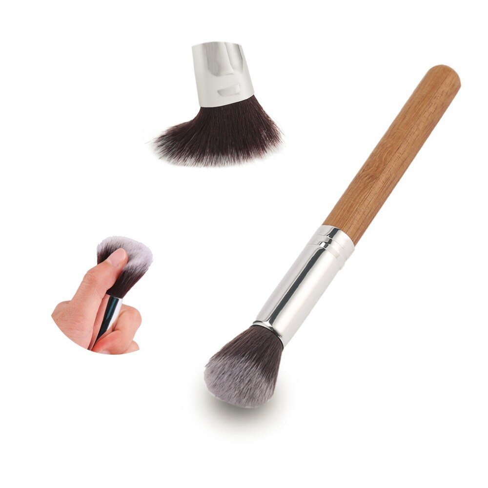 Skønhed makeup sæt bambus håndtag makeup børster øjenskygge concealer blush foundation børste + blandingssvampe pust