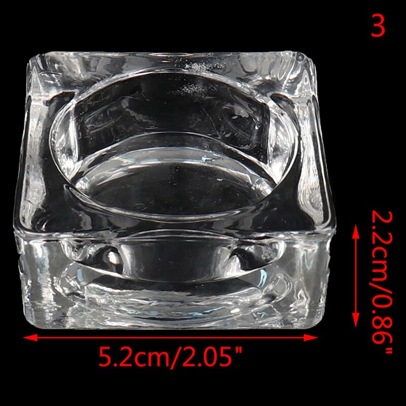 1Pc Crystal Glass Cup Nail Liquid Container Mini Bowl Dappen Dish Holder Nail Tool: N3
