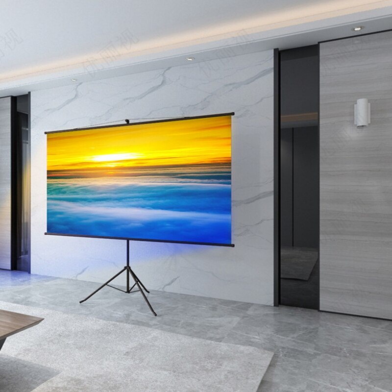 Einfacher projektorvorhang, 80 zoll, antilichtleinwand, tragbar, für zuhause, büro, outdoor , 3d hd-projektoren