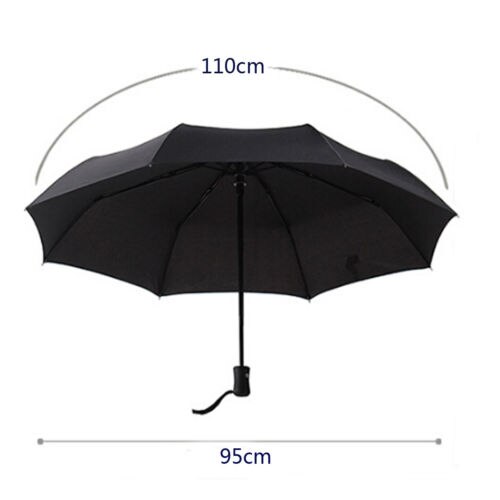 Automatisk paraply vindtæt herre sort kompakt bred auto åben tæt letvægt