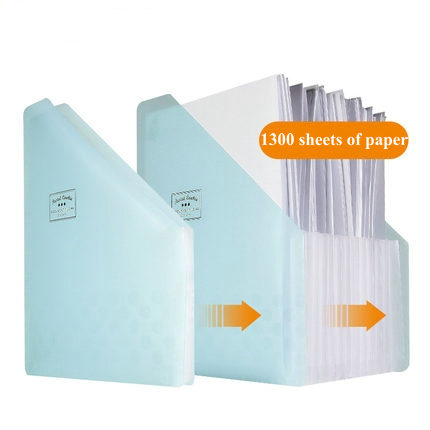 Desktop File Organizer Box Transparent PP Plastic File Holder Tray Desk Vertical Expanding File Folder