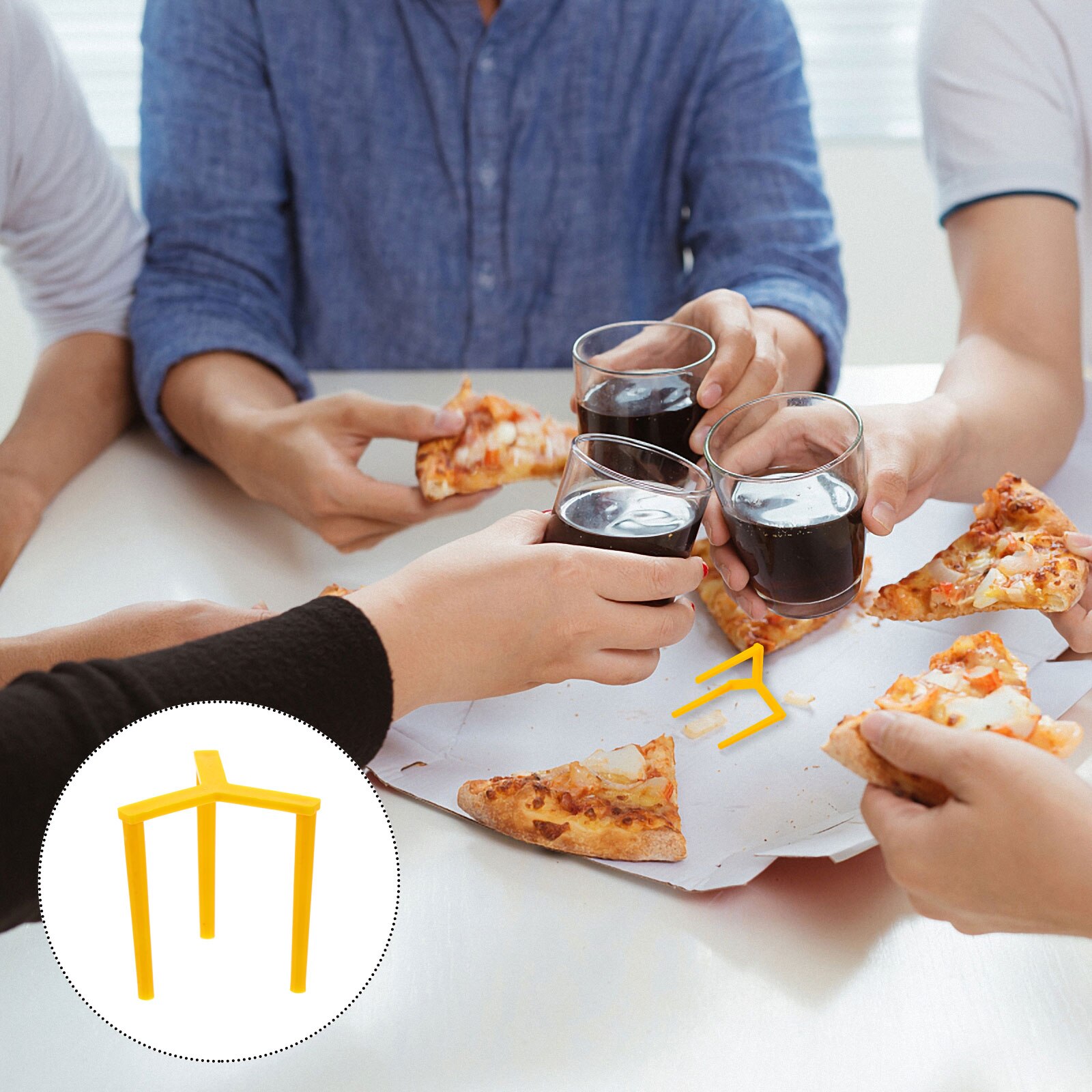100Pcs Pizza Saver Stands Fixing Rack Pizza Holder Plastic Tripod Stack: Yellow