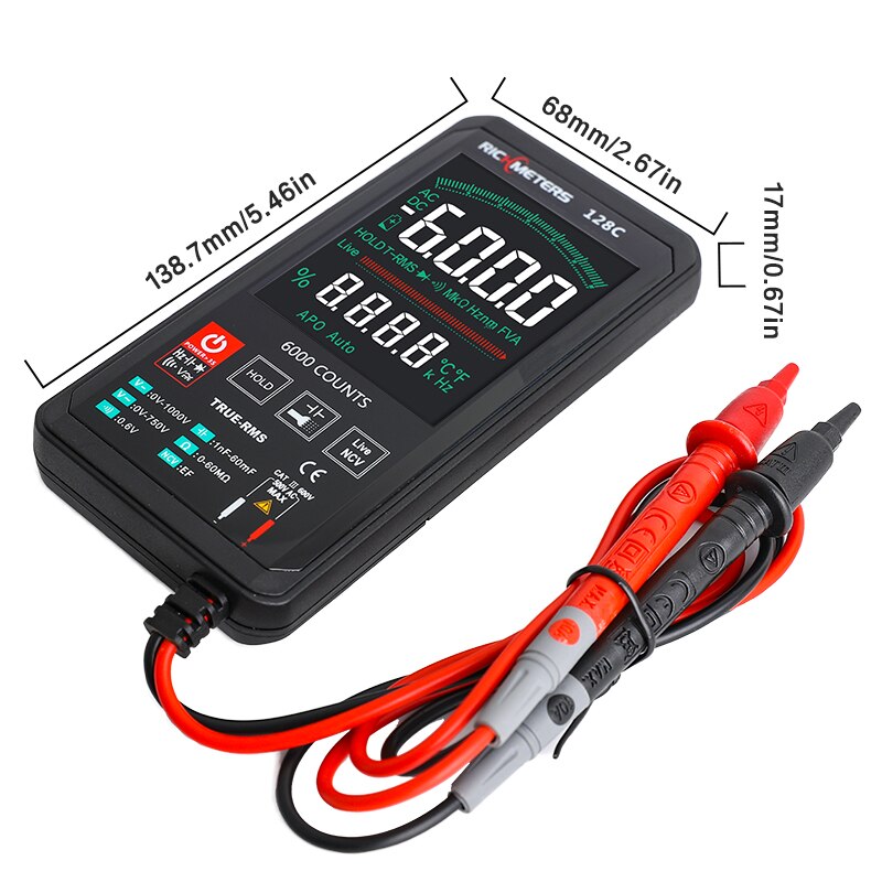 Digital Multimeter Touch Sensitive Resistance NCV Capacitance Pocket Type Intelligent Scanning Tools 618c