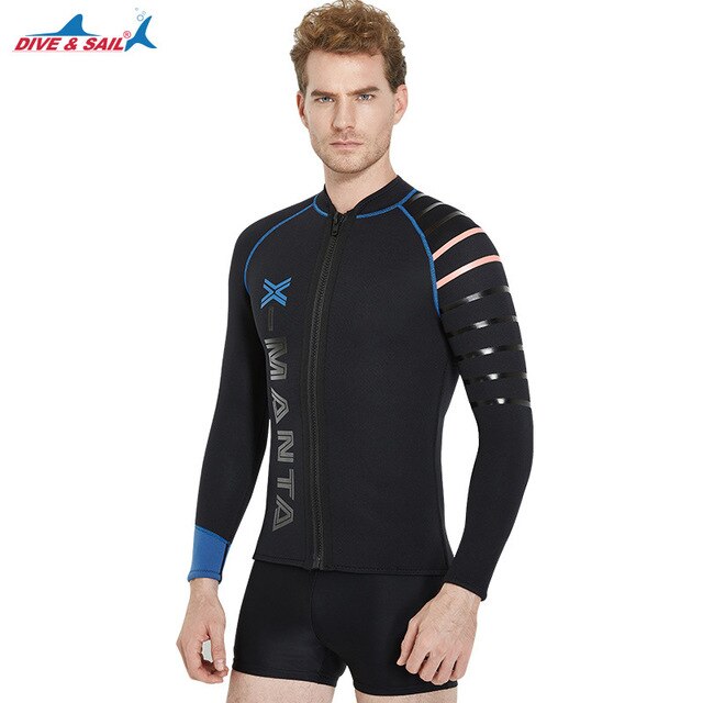 Dive&Sail men's 3mm diving wetsuit jackets pants long sleeve diving suit Scuba Jump Surfing Snorkeling Wetsuits: Jacket / L