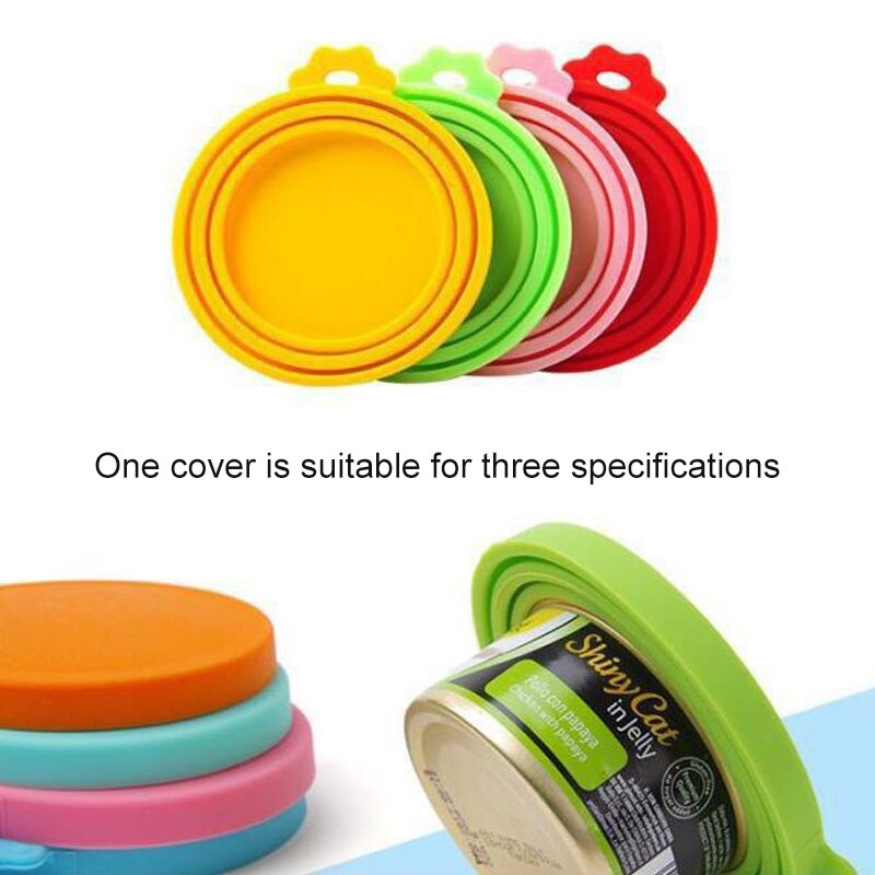 Couvercle de boîte de conserve en Silicone, pour aliments, pour chiot, chien, chat, couvercle de stockage, couvercle supérieur réutilisable, fournitures quotidiennes pour animaux de compagnie