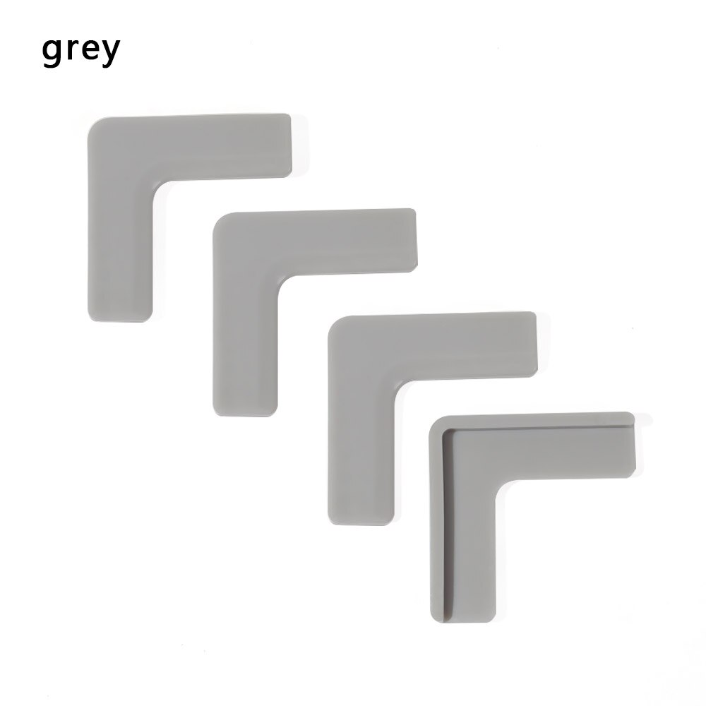 4Pcs Baby Safety Corner Guards Silicone Edge Protection Corner Protector Anticollision Strip Kids Security Head Protection: grey