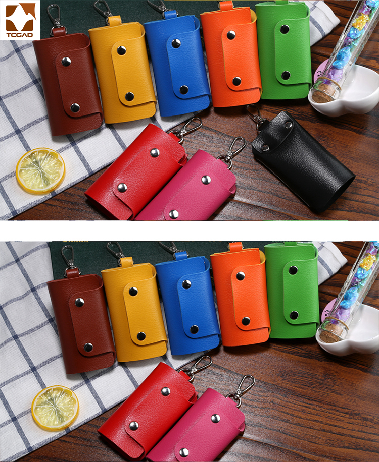 Tcgad hushållerska nyckelhållare bil nyckelring läder nyckelfodral plånbok funda para llaves omslag