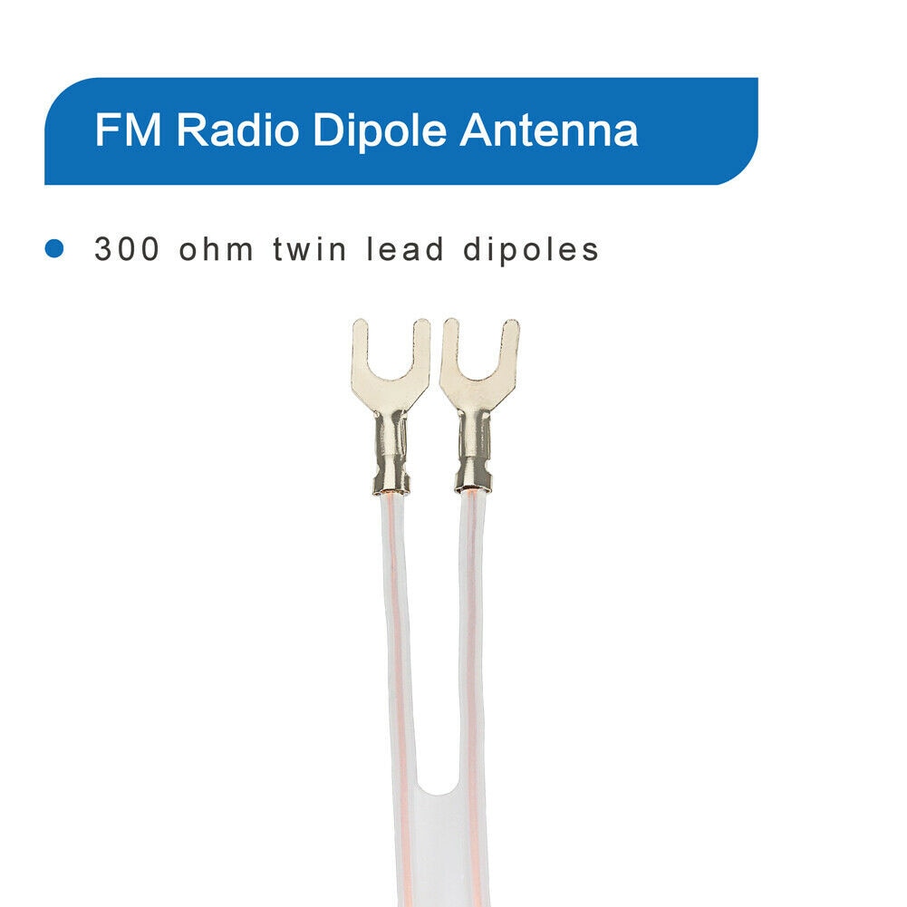 Startseite Langlebig Dipol FM Stereo Empfänger 300 Ohm Mit 2 Pin T Typ Antenne Kabel Innen PE Mehrzweck Radio Transparent