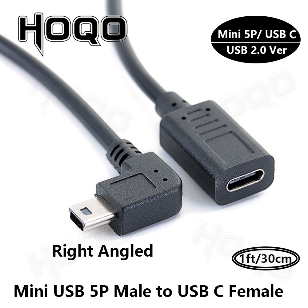 USB Type C Male to Mini USB Female Adapter Male USB C to USB Mini b Female/Male Adapter Data Charging Converter: WHITE