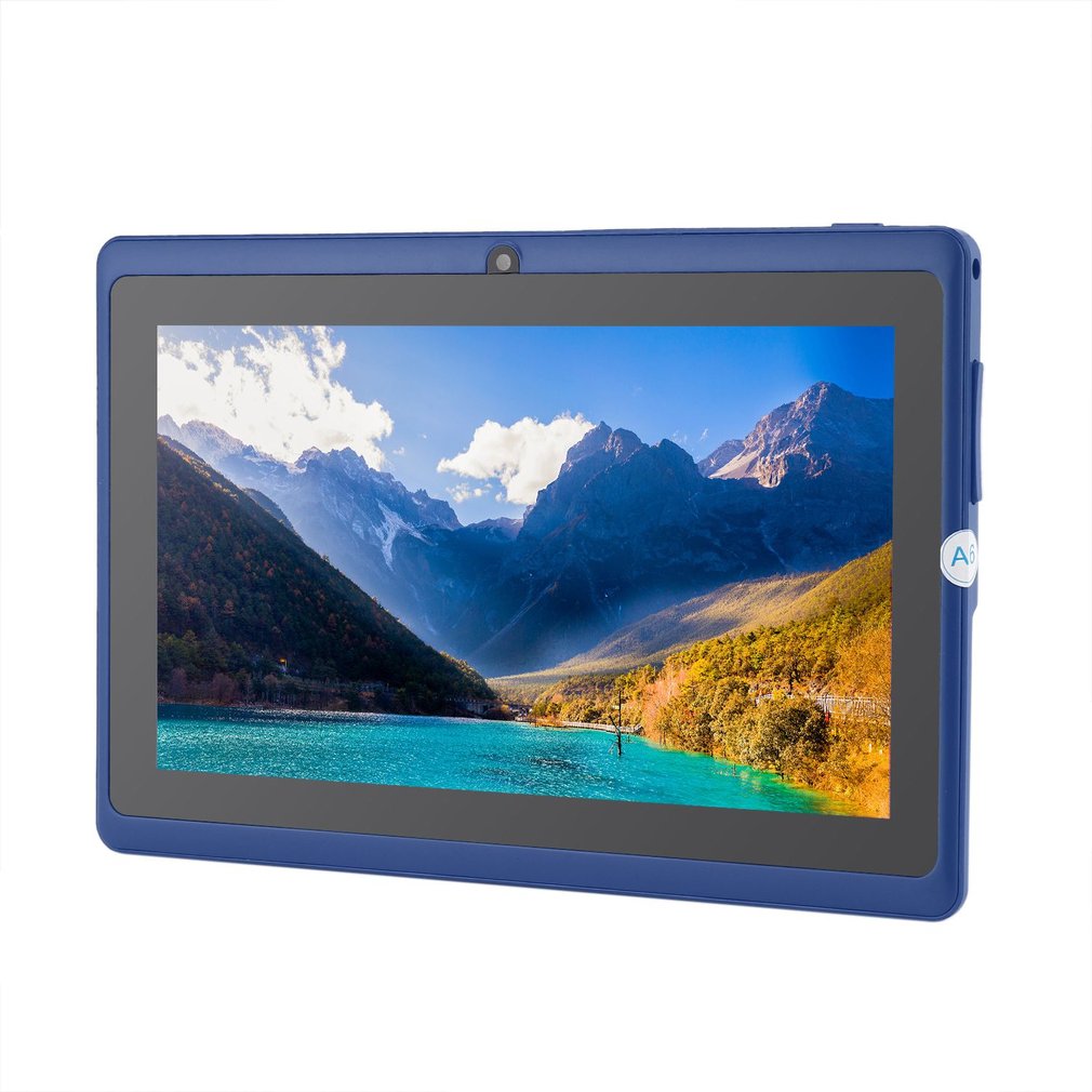 Tableta pc de 7 pulgadas, Tablet q88 de cuatro núcleos reacondicionada, android, batería integrada de 2000mAh, capacidad de suministro de 512MB + 4GB, azul