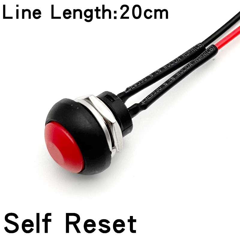 5/20/100PCS 12mm Momentary Push Button Switch ON OFF PBS-33B Self Reset Mini Round Switch With Wire 2Pin 1A DC12V