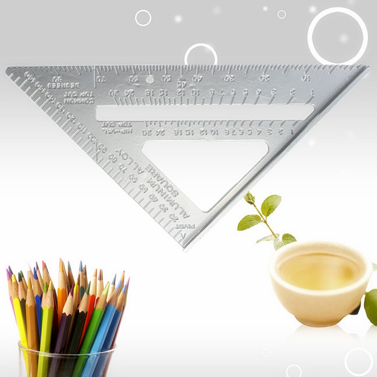 Aluminum Alloy Speed Square Combination Triangle Metric Ruler Carpenter's Protractor Miter Framing Measuring Tools Tape Measures