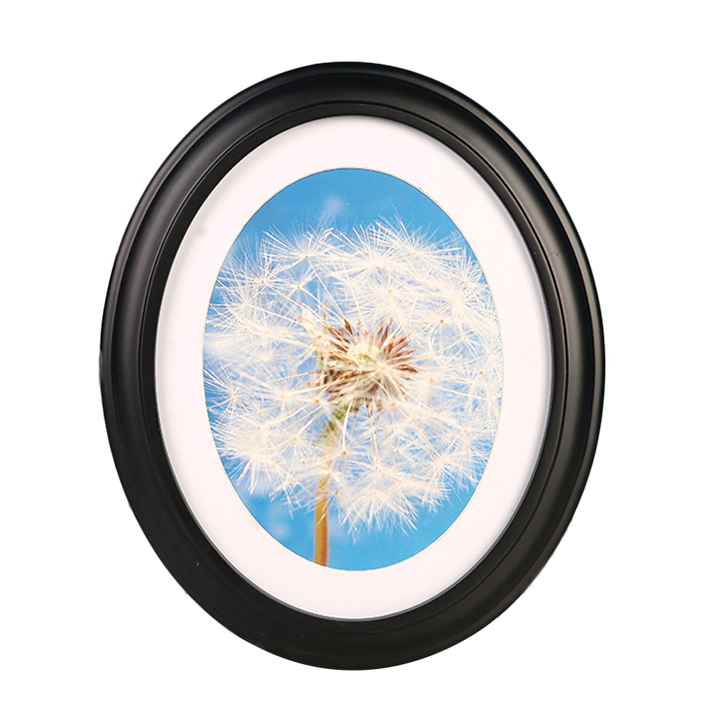 Marco de fotos de madera ovalado clásico de 7 pulgadas/10 pulgadas marco de cuadro decorativo colgante de pared con clavo sin costuras y clavo S