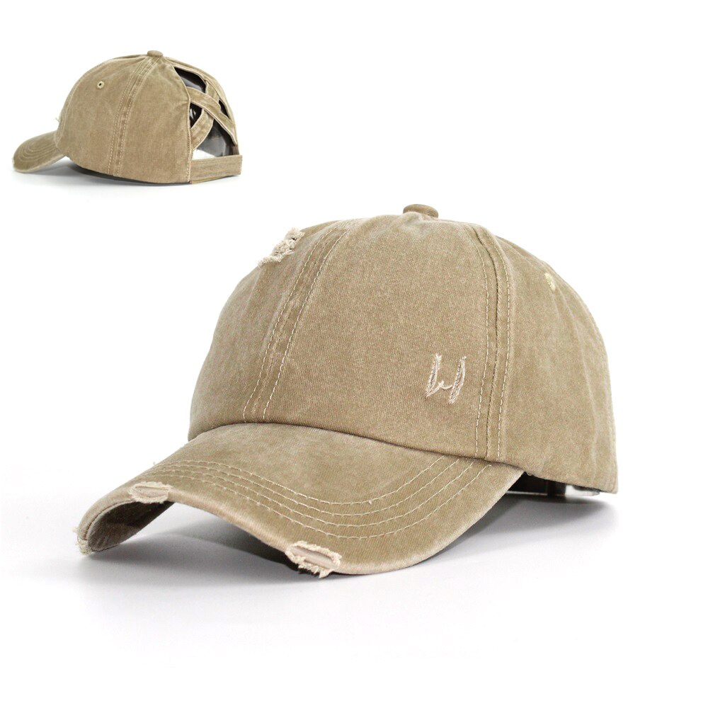 Stijl Dames Paardenstaart Baseball Cap Gewassen Gat Trucker Cap Straat Hip Hop Verstelbare Hoed Snap Back Casual Alle-wedstrijd Zonnehoed