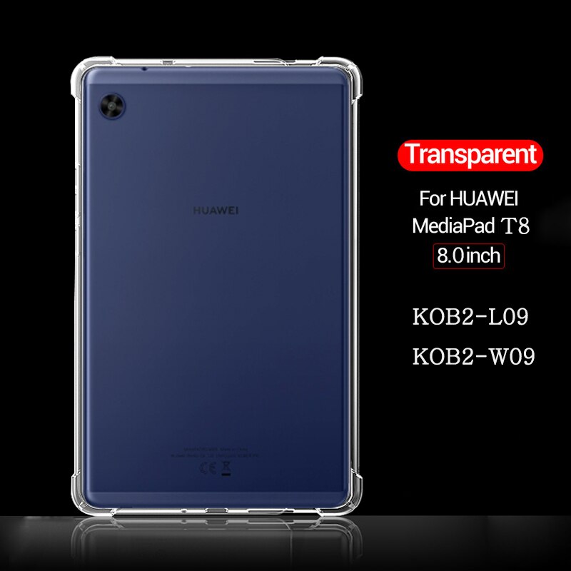 Shockproof Silicone Case for Huawei MediaPad MatePad T3 T5 T8S M3 M5 M6 Lite 8.0 8.4 10.1.8 Transparent Rubber Flexible Bumper: MatePad T8 8.0