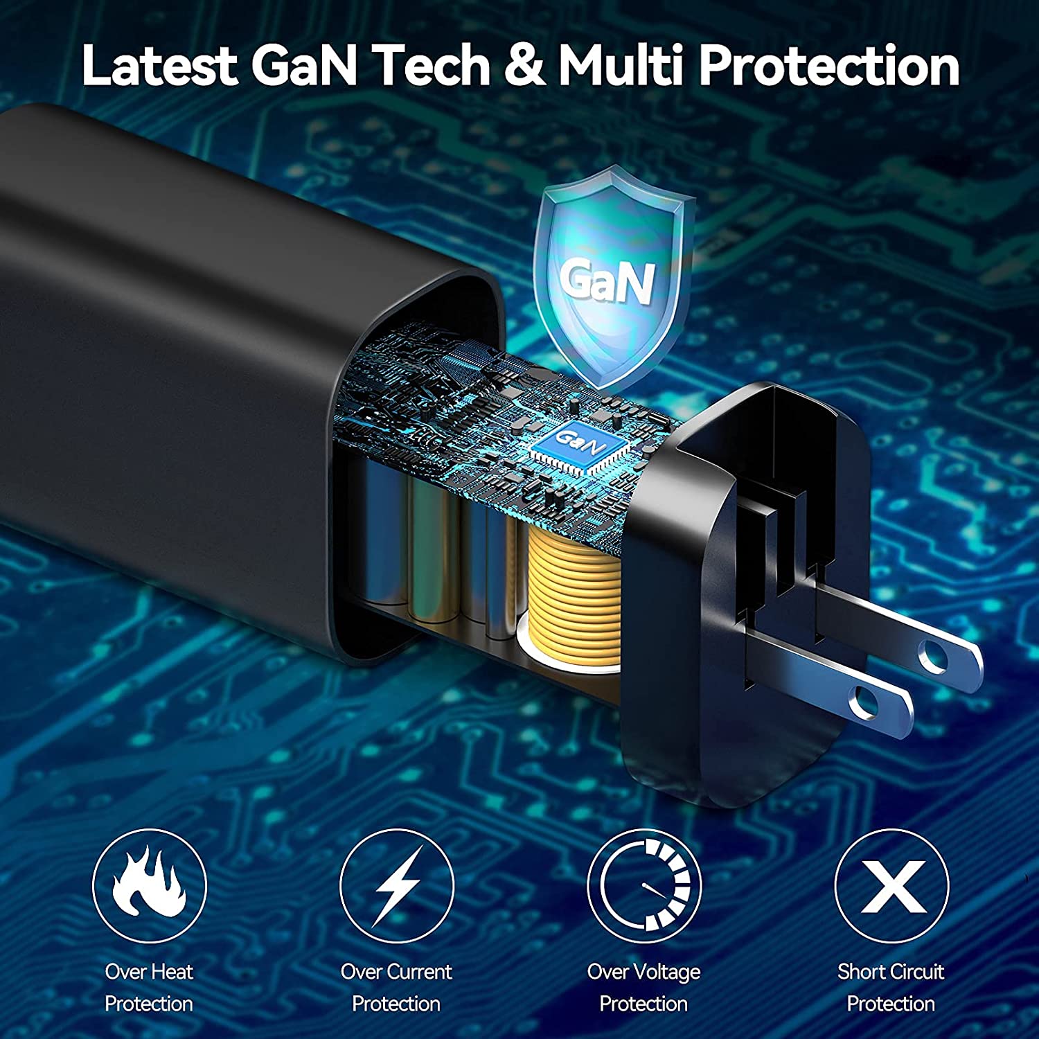 Ilepo 65w usb-ladegerät für iphone und laptop, pd-schnellladefunktion, gan-ladegerät, typ-c-handyladegerät 3.0 adapter, schnellladefunktion 4