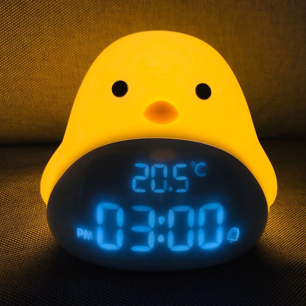 Cartoon Leuke Tijd Vogel Nachtlampje Wekker Siliconen Touch Usb Led Night Lamp Voor Kinderen Baby Kids Nachtkastje lamp