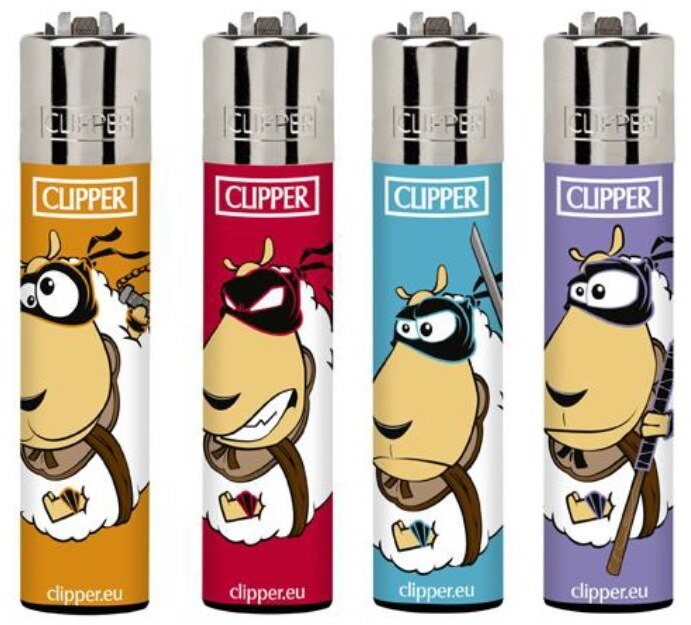 Clipper Coleciones Animales, Elige la Colecion de 4 Mecheros: 4 x Ovejas Ninja