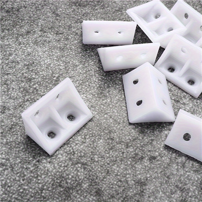Durable Nylon Corner Brackets: 90-Degree Right Angle Connectors for Cabinets & Furniture - Corrosion-Resistant White Plastic