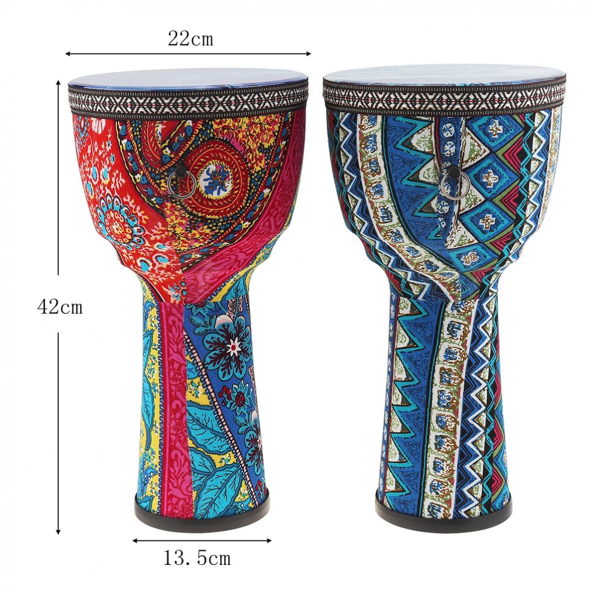 Afrikaanse Trommel 8.5 Inch Afrikaanse Djembe Trommel Kleurrijke Doek Art Abs Vat Pvc Huid Kinderen Handtrommel