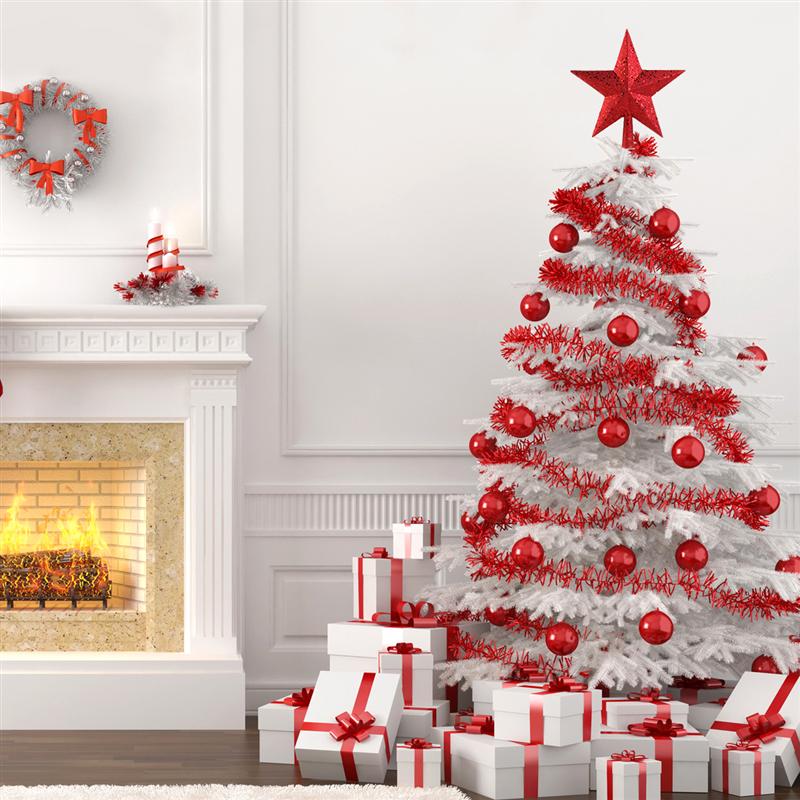9 tommer skatte rød glitret mini stjerne juletræ topper juletræ top stjerne år juleindretning