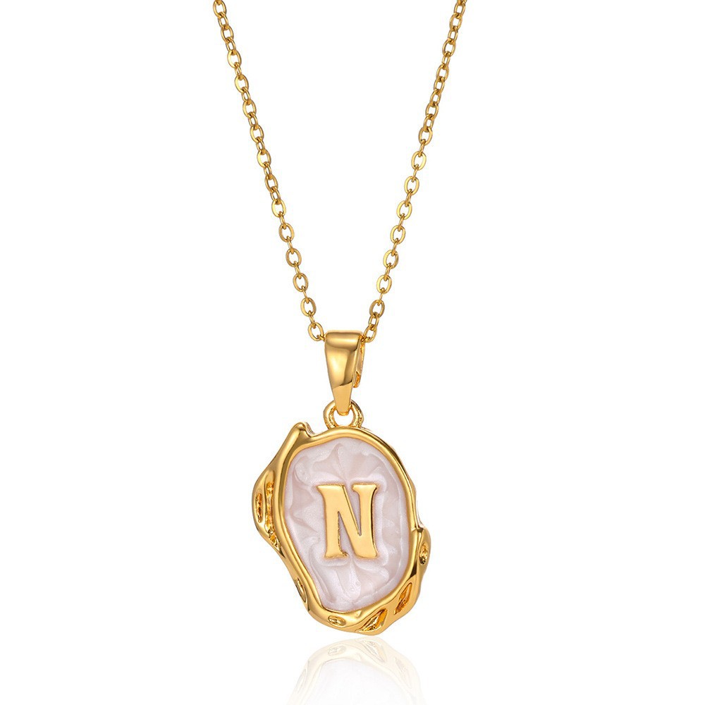 Collar con colgante de acero inoxidable chapado en oro del alfabeto de A-Z para mujer, cadena de serpiente con letra inicial, collares de clavícula, joyería para el cuello