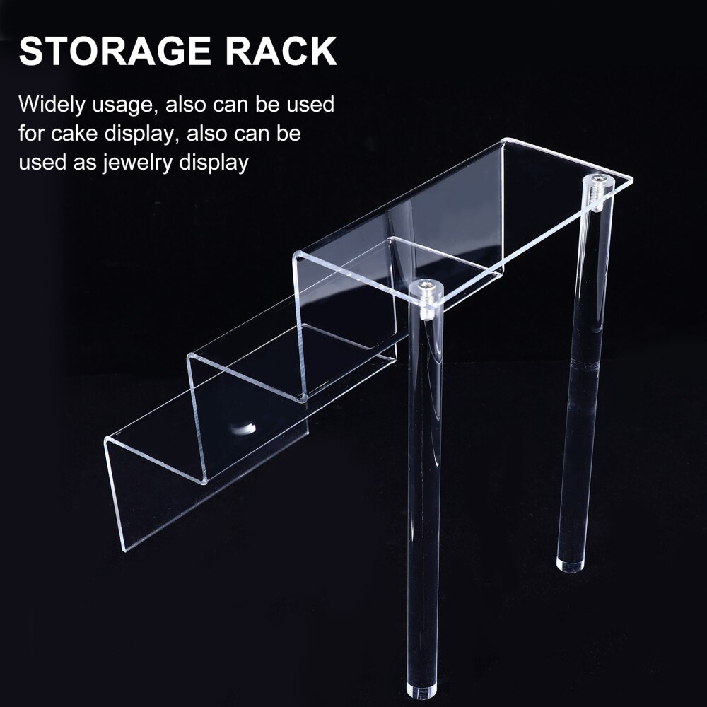 3 lag rack akryl stige kosmetik holder display stand kagehylde